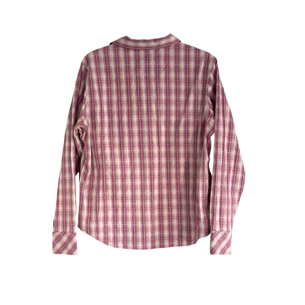 Ariat Womens Button Up Shirt Pink Plaid Size Large Long Sleeve - Picture 4 of 5